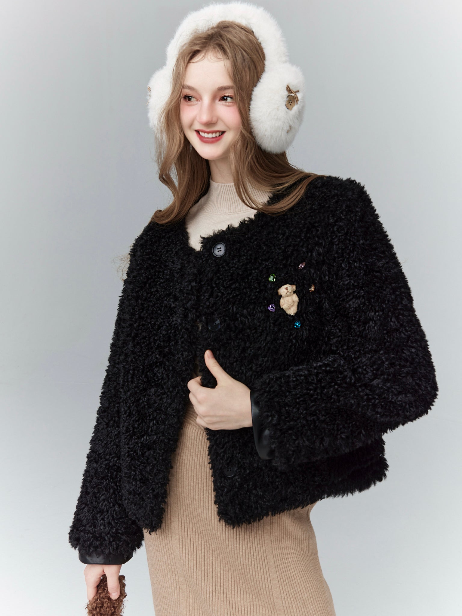 Faux Fur Curly Warm Plush Short Coat