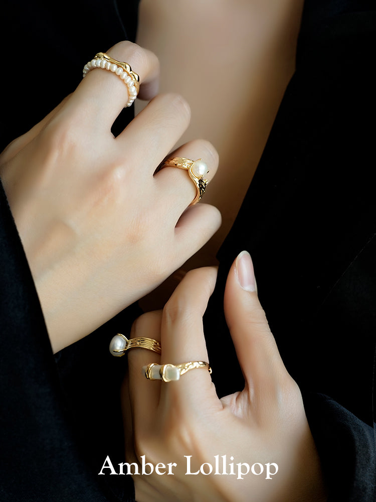 Baroque Toothpick Pearl Ring