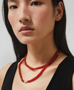 Red Agate Beaded Necklace