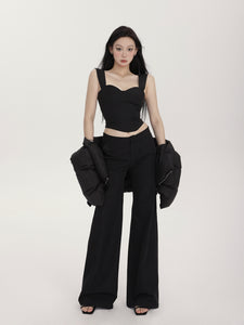 Minimalist Cut Low Waist Suit Pants