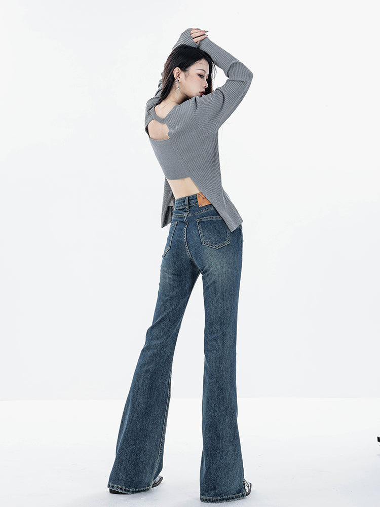 Slim-Fit Fleece-Lined Vintage Flared Jeans