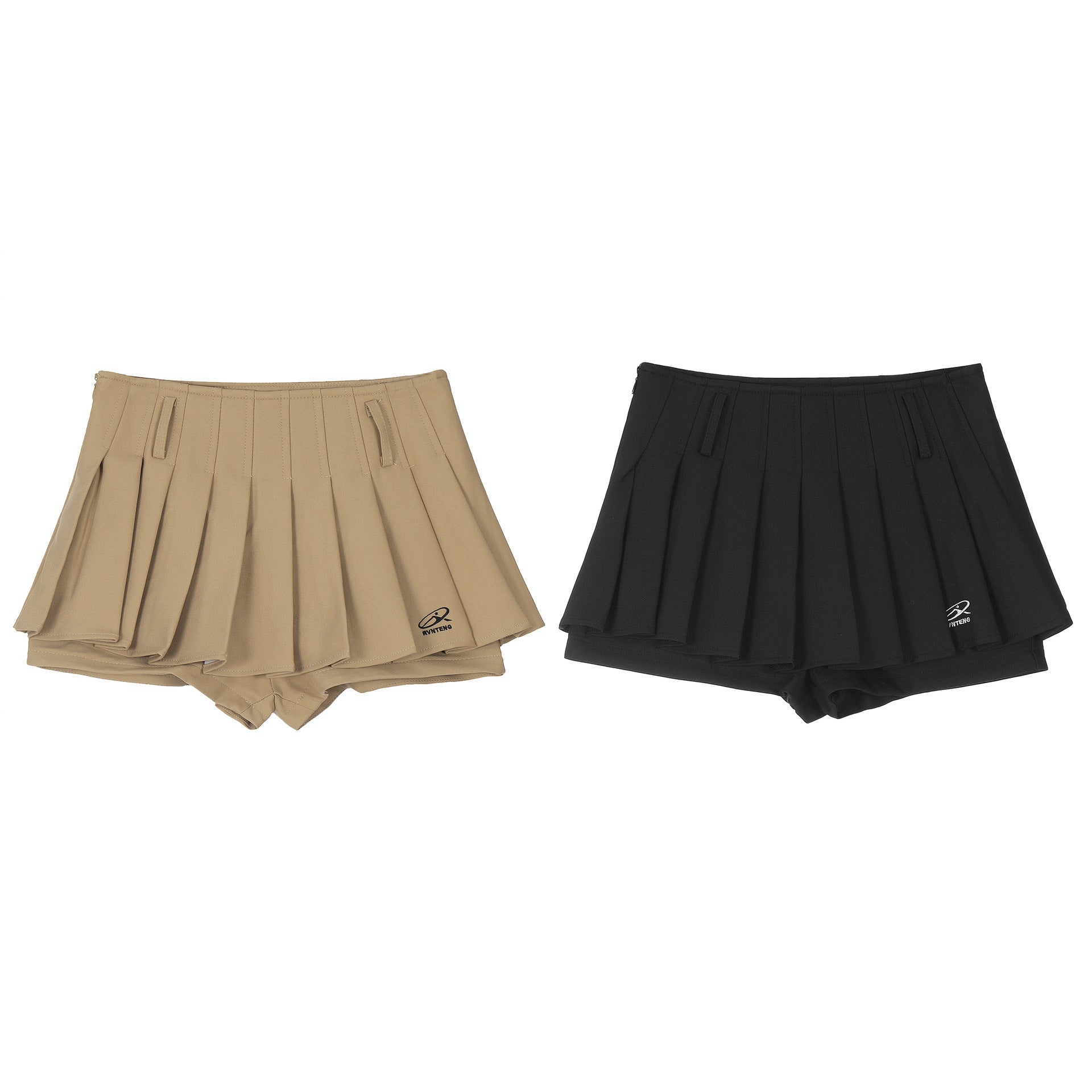 Retro short pleated skirt