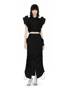 Workwear straight long skirt