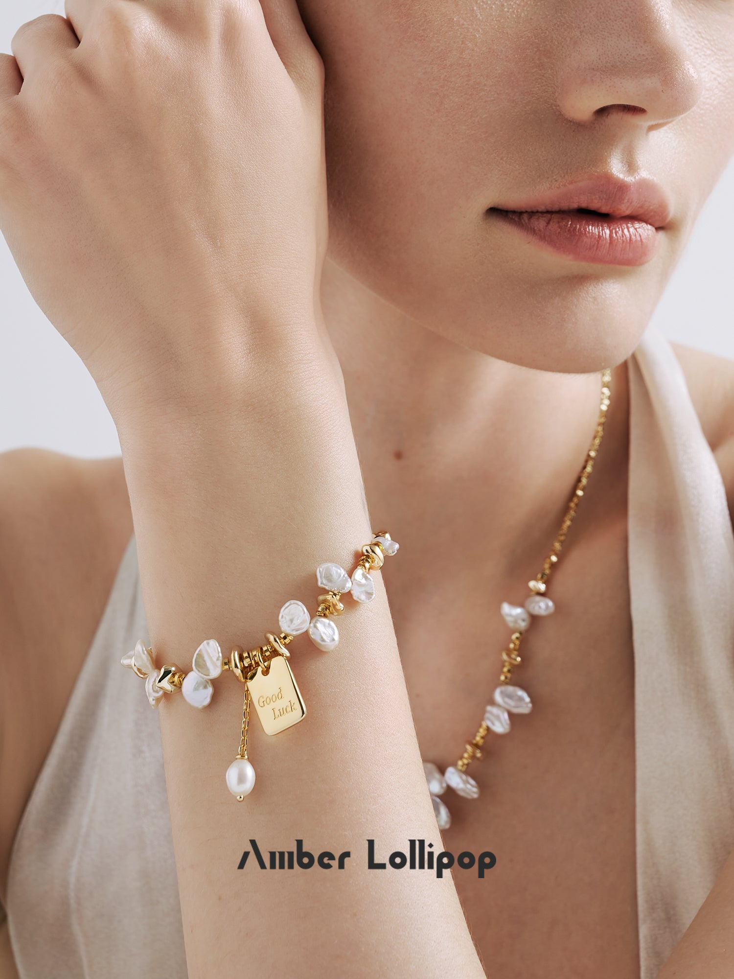 Freshwater keshi pearl bracelet