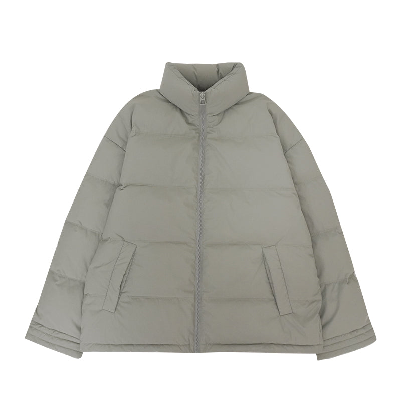 Gray-White Duck Down Puffer Coat