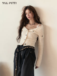 Lapel Knitted Cardigan Jacket