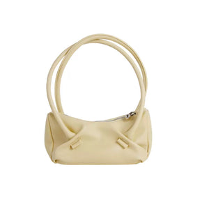 Small cowhide underarm pleated bag