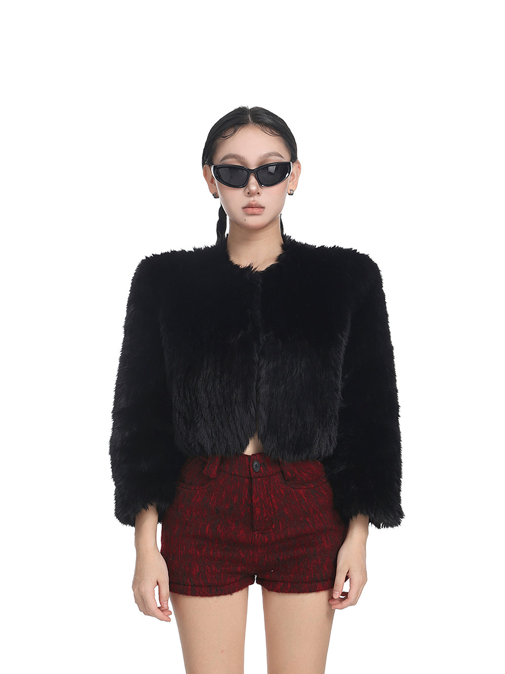 Short Slim Faux Fur Coat