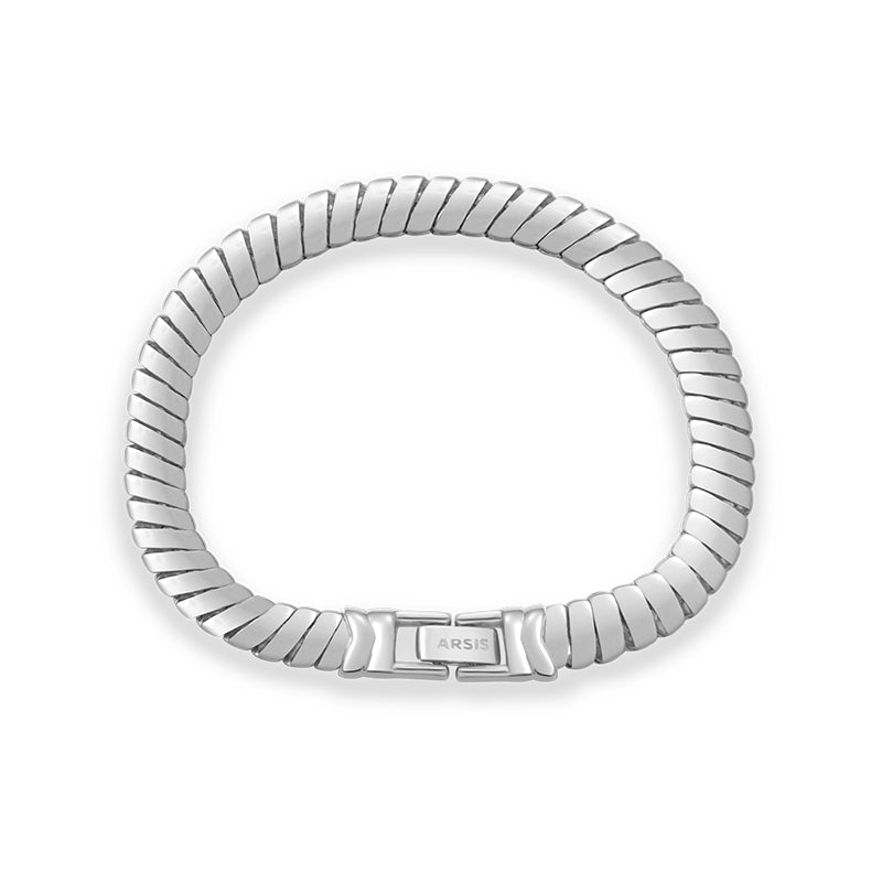 Wide snake bone bracelet