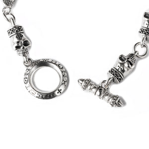 925 silver skull bracelet