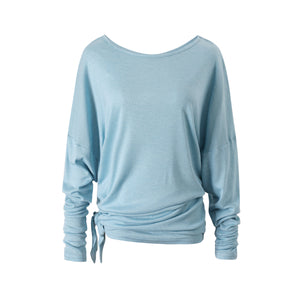 Asymmetrical Diamond Cut-Out Backless Long-Sleeve T-Shirt