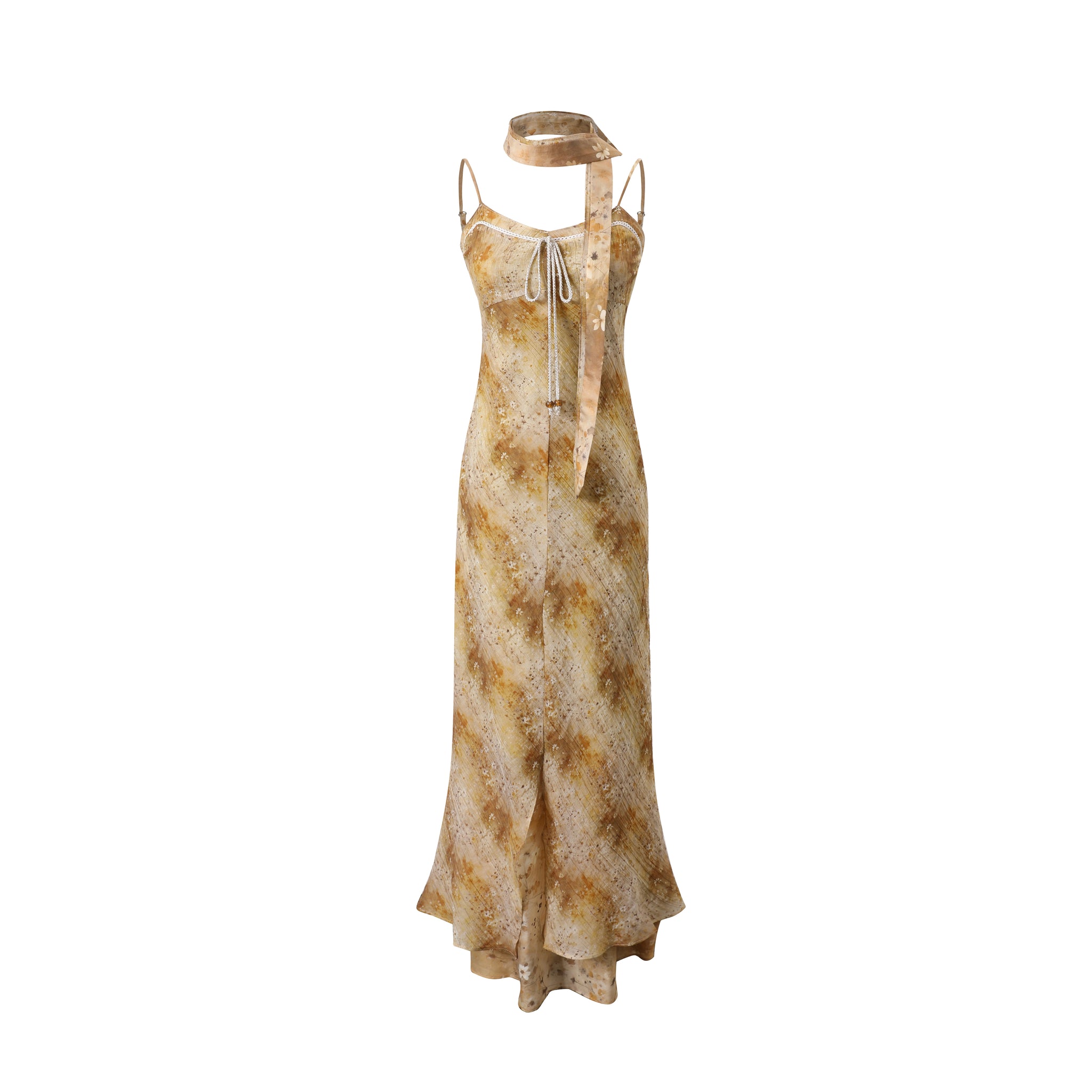 Autumn Yellow Floral Lengthy Dress