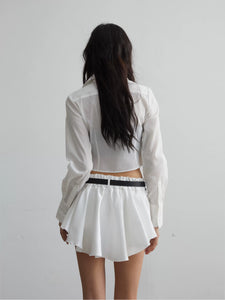 White with cotton short shirt