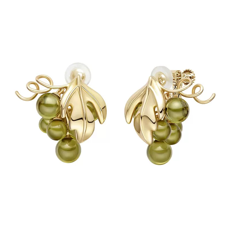 Mint Mambo Light Luxury Elegant Grape Pearl Earrings