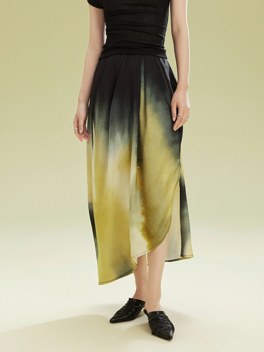 O-shaped irregular pleated skirt