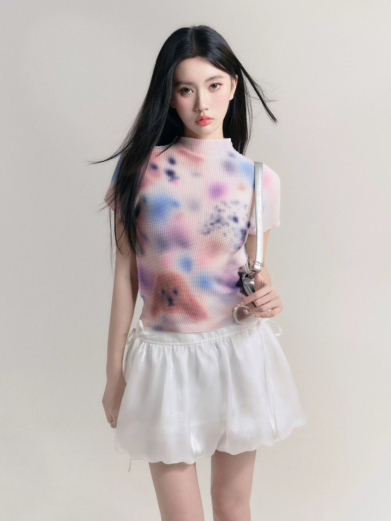 Versatile Organza Puffy Flower Bud Miniskirt