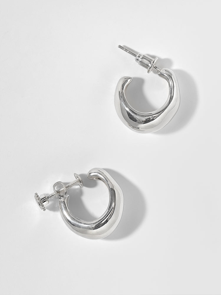 Simple sterling silver earrings