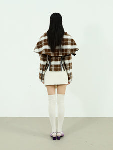 Vintage Plaid Zip-up Woolen Coat