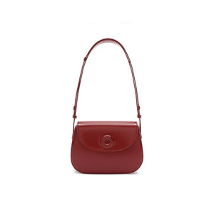 Small genuine leather saddle crossbody bag