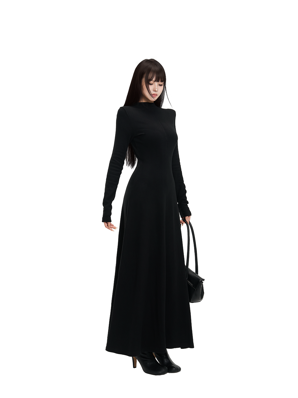 Elegant Knit Round-Neck Dress