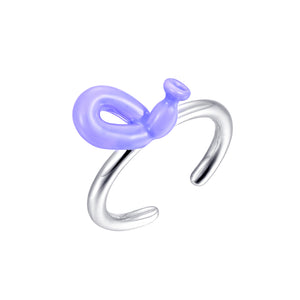 Unicorn Pony/Balloon Knot Purple Knuckle Ring