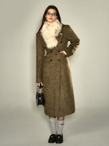 [The Battle of Succession] Fur Collar Vintage Wool Coat