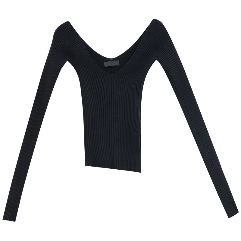 Elegant Focus - Original Autumn Off-Shoulder Knit Sweater