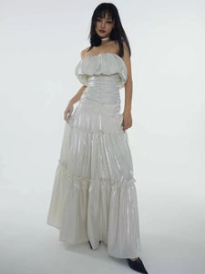 Long Fairy Tube Dress with Ruffles