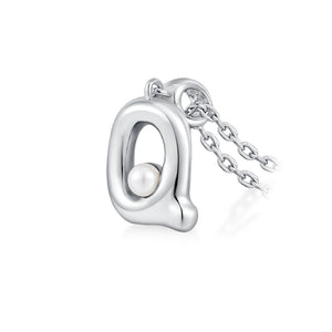 Sterling silver letter pendant necklace