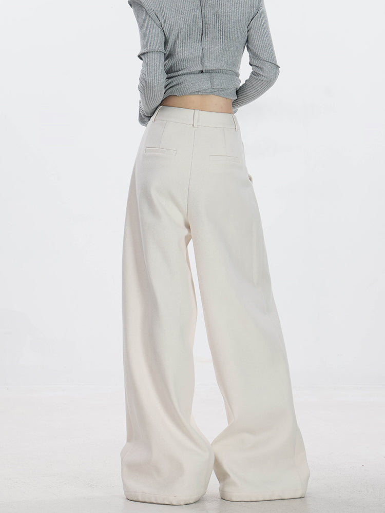 Urban Stroll - Original Draped Woolen Thickened Wide-Leg Pants