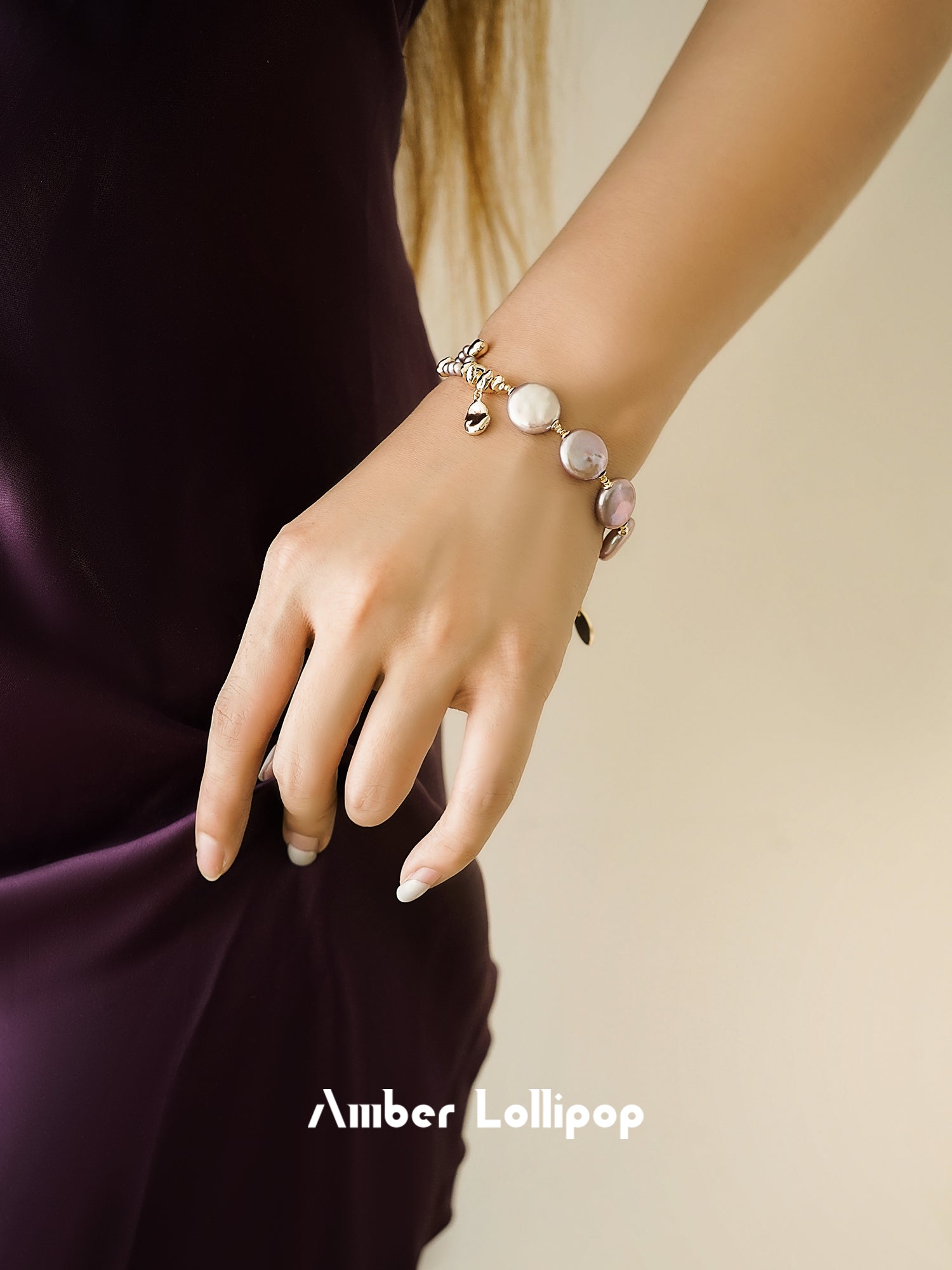 Lilac Baroque Pearl Bracelet