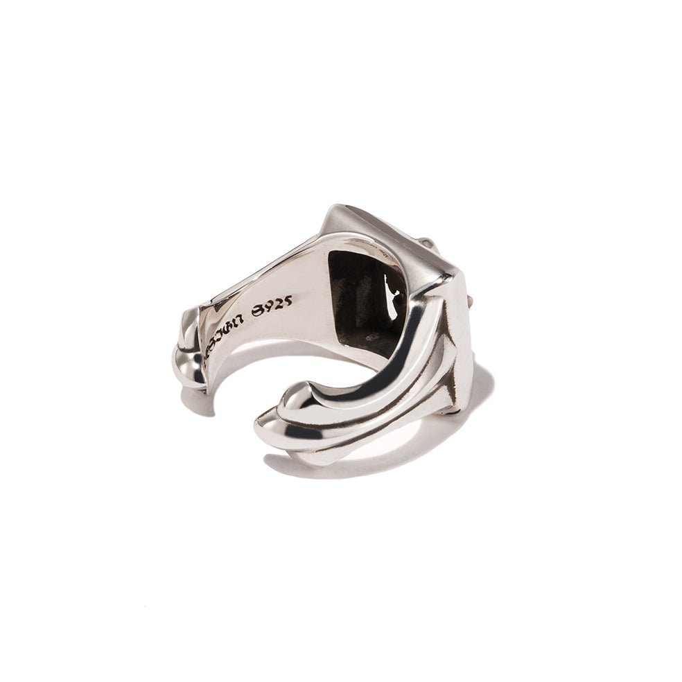 Five-pointed star square hollow open ring