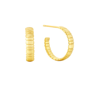 Snake bone C hoop earrings