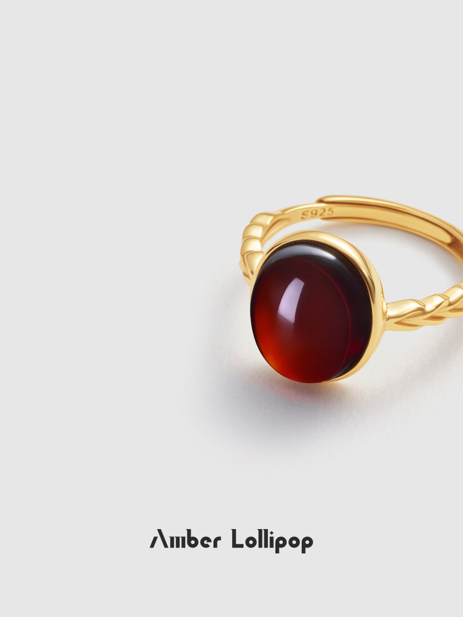 Natural Blood Amber Ring