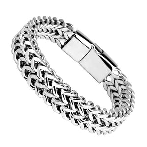 Titanium steel module stainless steel braided square magnet clasp bracelet