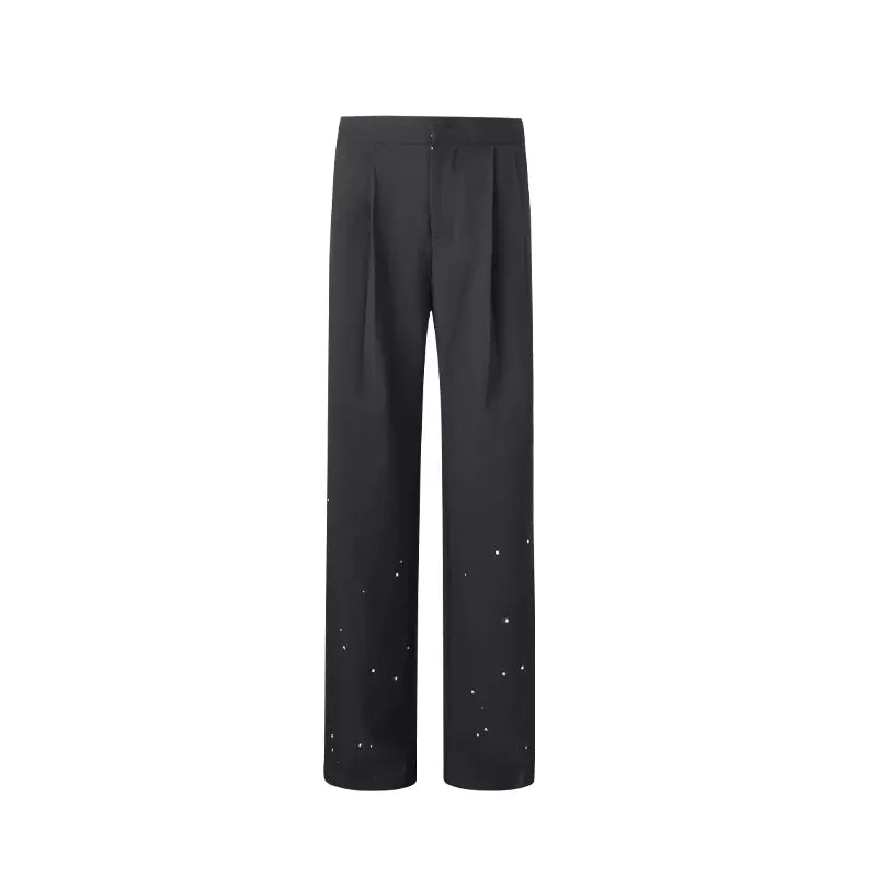 Pleated loose-fitting suit trousers