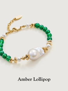 Agate Light Luxury Baroque Pearl Bracelet