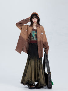 Cowboy Irregular Fish Tail Retro Vintage Skirt