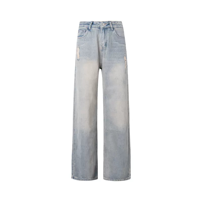 Low-rise loose straight jeans