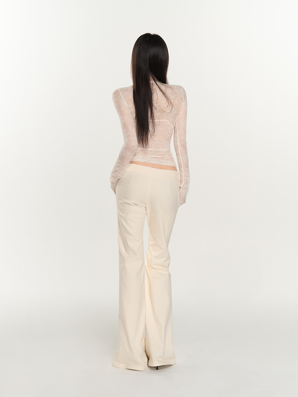 Low Waist High-End Slimming Slight Flare Straight-Leg Pants