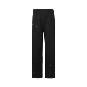 Narrow elastic waist wide leg sweatpants