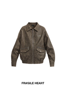 Motorcycle Leather Vintage Loose Jacket