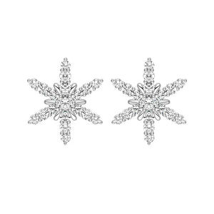 Solid Silver Mini Snow Stud Earrings