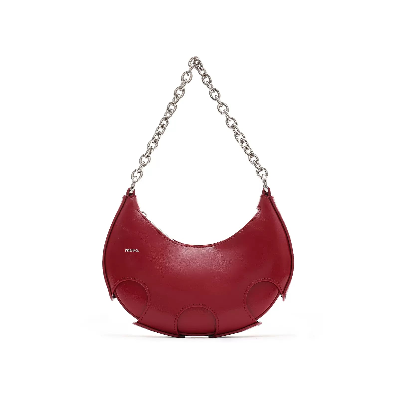 Crescent Handle Chain Small Leather Bag