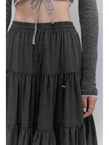 A-line Pleated Layered Skirt