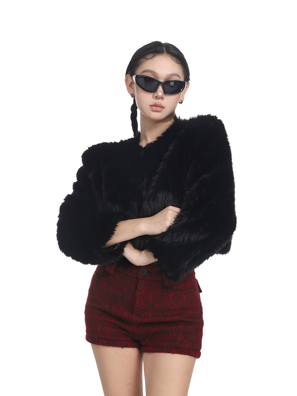 Short Slim Faux Fur Coat