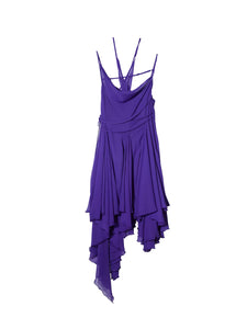 Irregular Hem Violet Dress