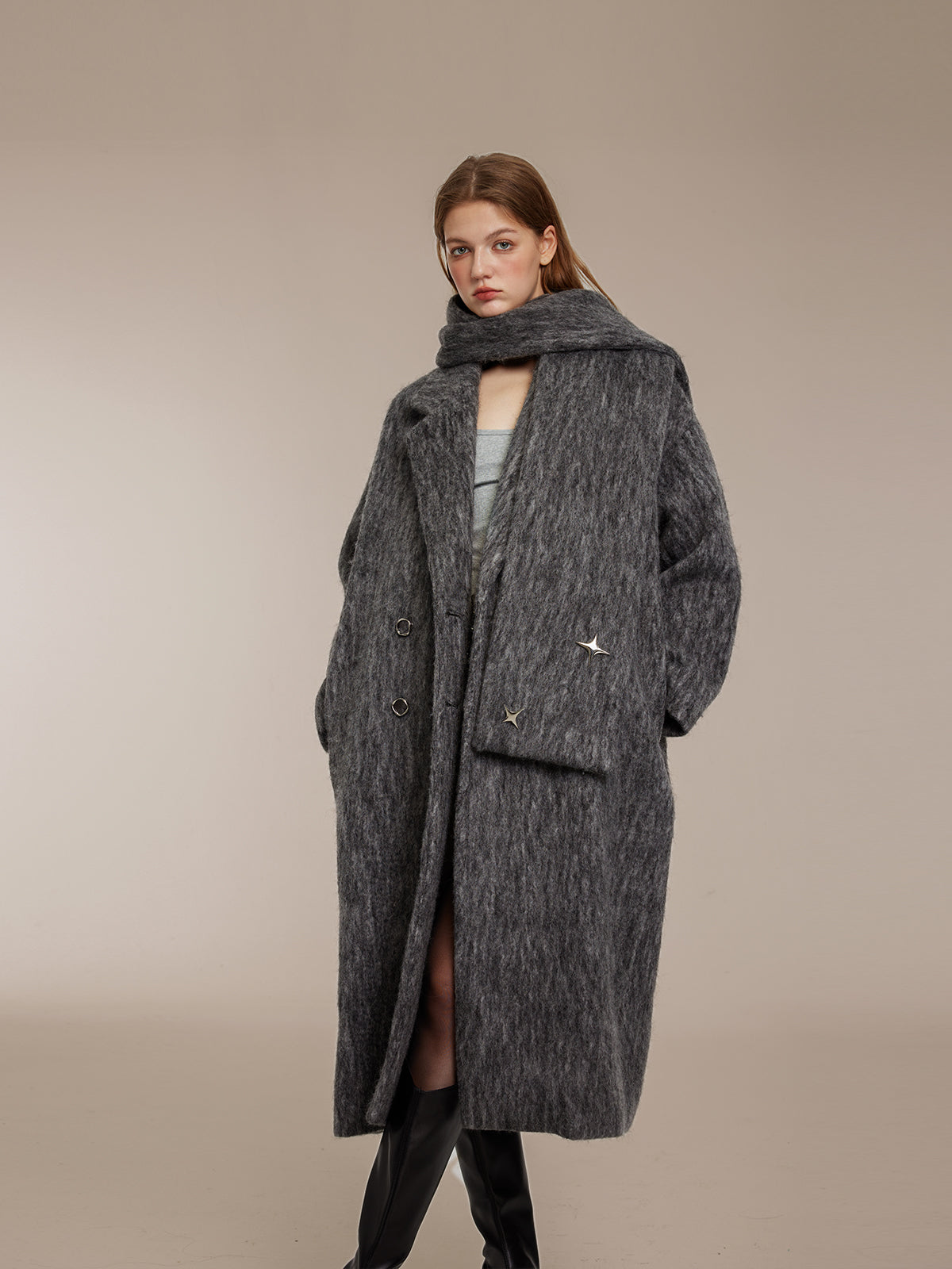 Luxe Thickened Mid-Length Wool Coat