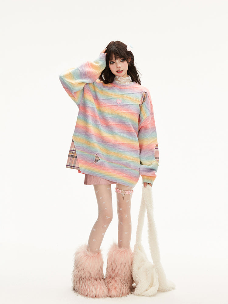 Dopamine Rainbow Gradient Sweater