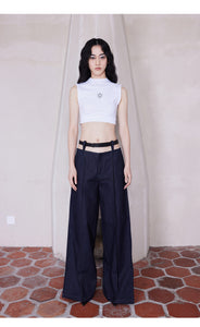 Three-dimensional Cargo Wide-leg Pants